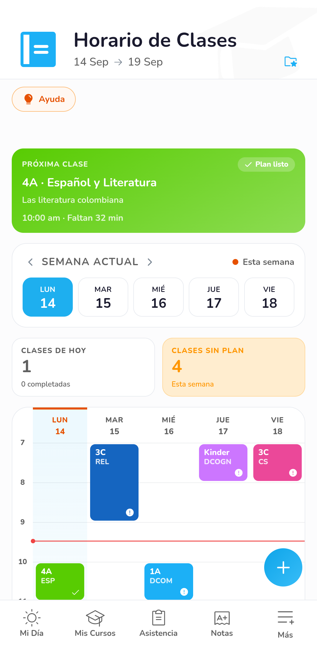 Planificación de clases con DocCF App